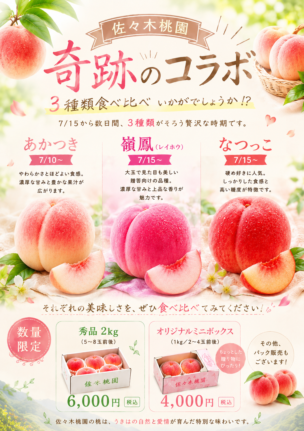 7月15日以降発送 奇跡のコラボ【秀品】オリジナルミニBOX(2~4玉入り)約1kg
