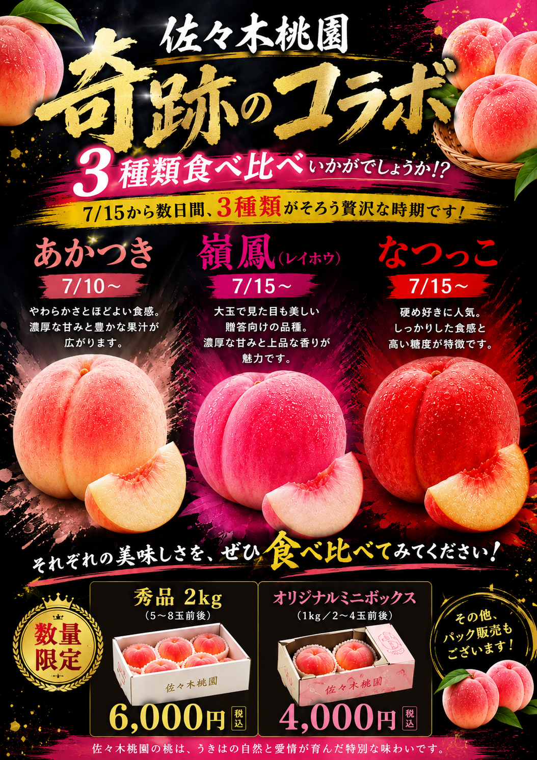 7月15日以降発送　奇跡のコラボ【秀品】2ｋｇ箱（5～8玉入り）
